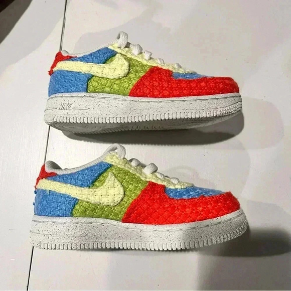 Nike Air Force‎ 1 Low Hemp Multi-color (PS) Kids 9C unisex crochet - Picture 7 of 9